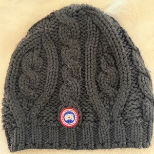 Canada Goose -Authentic Black Cable Knit Beanie